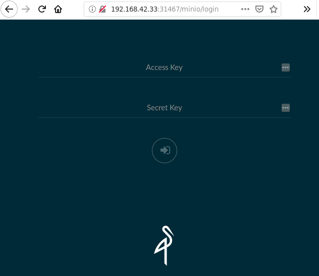 Minio Login Screen